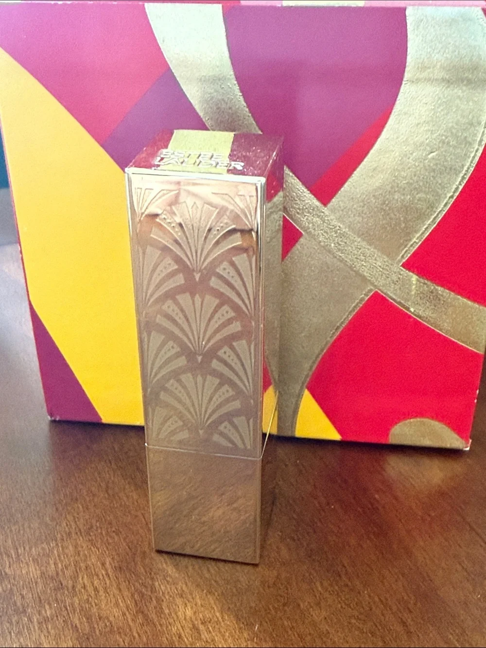 Estee Lauder Embossed Deep Red Lipstick
